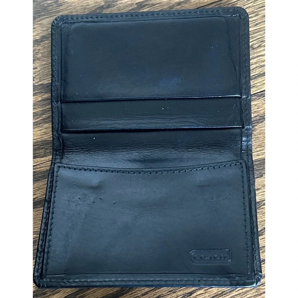 Vintage COACH Bifold Leather Wallet Black Mens Classic Leather Spain